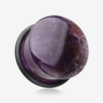 A Pair of Amethyst Stone Single Flared Plug with O-Ring